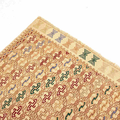 Oriental Kilim Cicim Handmade Wool On Wool 156 X 246 Cm - 5' 2'' X 8' 1'' Sand C007 ER12