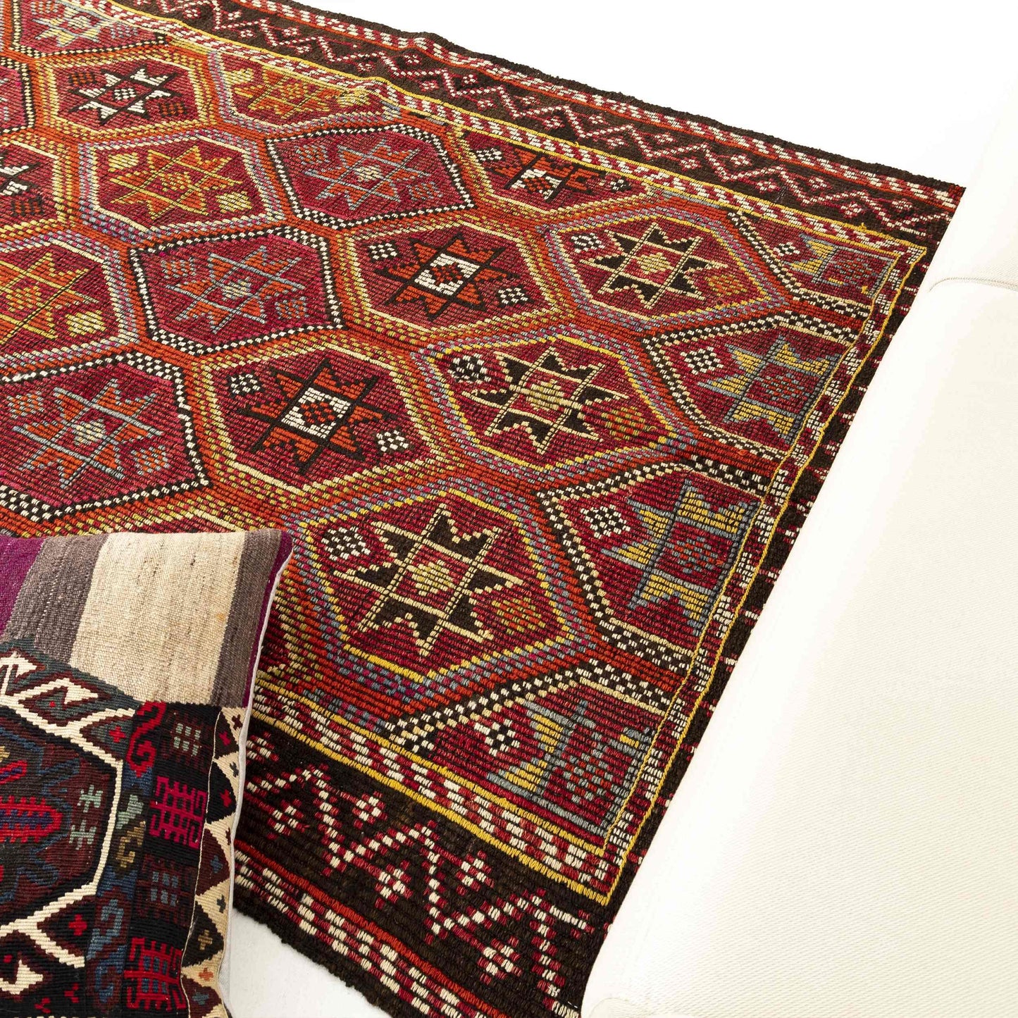 Oriental Kilim Cicim Handmade Wool On Wool 158 x 330 Cm - 5' 3'' x 10' 10'' Orange C011 ER12