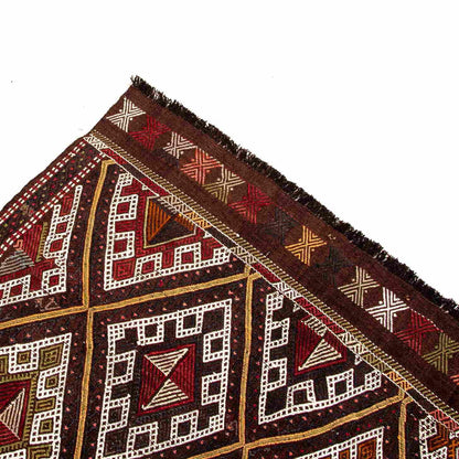 Oriental Kilim Cicim Handmade Wool On Wool 160 X 235 Cm - 5' 3'' X 7' 9'' Brown C005 ER12