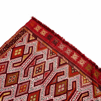 Oriental Kilim Cicim Handmade Wool On Wool 163 X 235 Cm - 5' 5'' X 7' 9'' Red C014 ER12