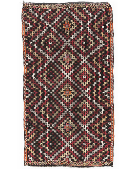 Oriental Kilim Cicim Handmade Wool On Wool 165 X 290 Cm - 5' 5'' X 9' 7'' Multicolor C016 ER12