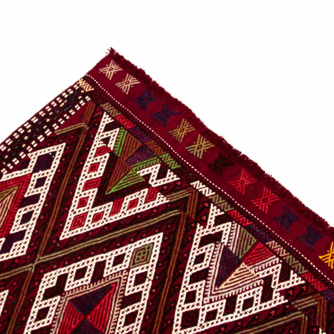 Oriental Kilim Cicim Handmade Wool On Wool 166 X 225 Cm - 5' 6'' X 7' 5'' Red C014 ER12