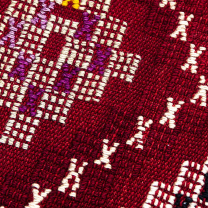 Oriental Kilim Cicim Handmade Wool On Wool 166 X 313 Cm - 5' 6'' X 10' 4'' Burgundy C021 ER12