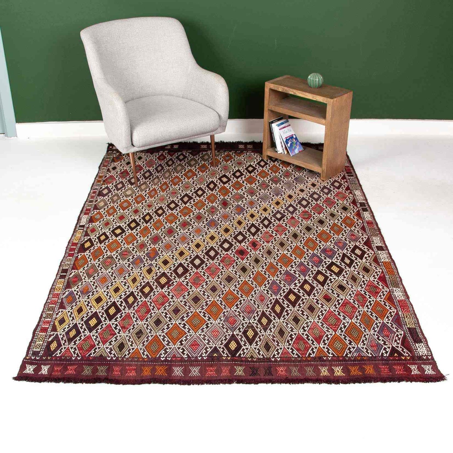 Oriental Kilim Cicim Handmade Wool On Wool 167 X 240 Cm - 5' 6'' X 7' 11'' Multicolor C016 ER12