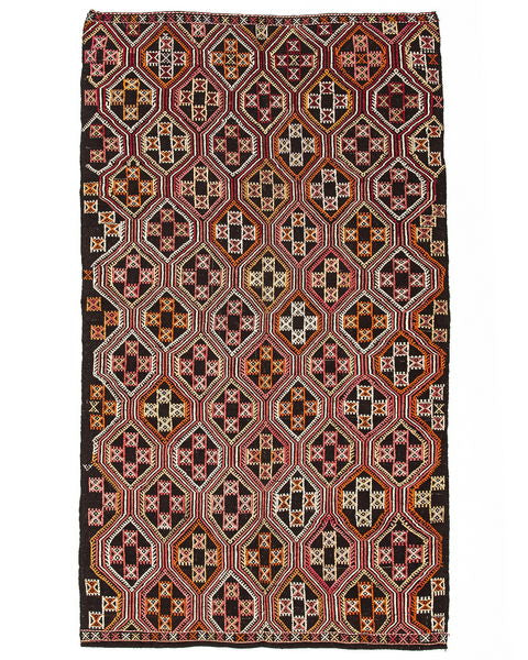 Oriental Kilim Cicim Handmade Wool On Wool 173 X 317 Cm - 5' 9'' X 10' 5'' Multicolor C016 ER12