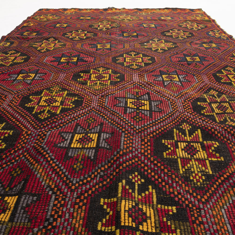 Oriental Kilim Cicim Handmade Wool On Wool 173 X 318 Cm - 5' 9'' X 10' 6'' Burgundy C021 ER12