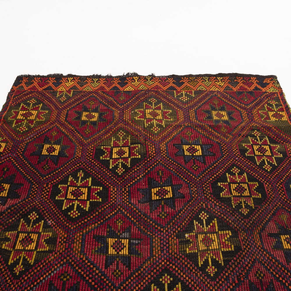 Oriental Kilim Cicim Handmade Wool On Wool 173 X 318 Cm - 5' 9'' X 10' 6'' Burgundy C021 ER12