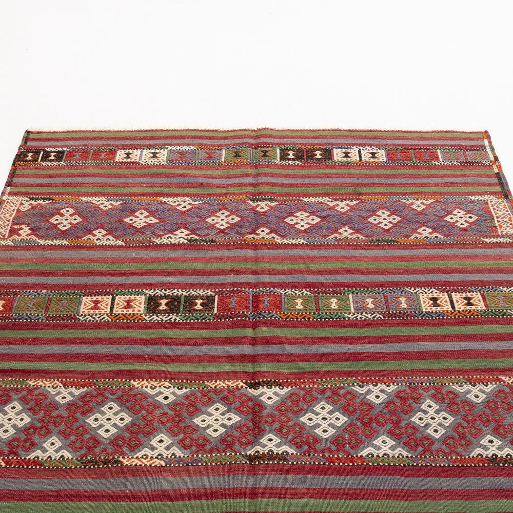 Oriental Kilim Cicim Handmade Wool On Wool 174 X 318 Cm - 5' 9'' X 10' 6'' Multicolor C016 ER12