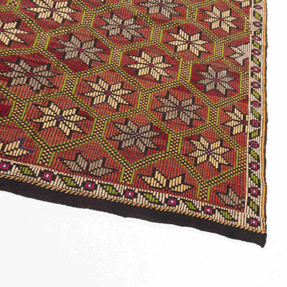 Handmade Cicim Kilim Wool On Wool Oriental Unique 176 X 317 Cm - 5' 10'' X 10' 5'' Red C014 ER12