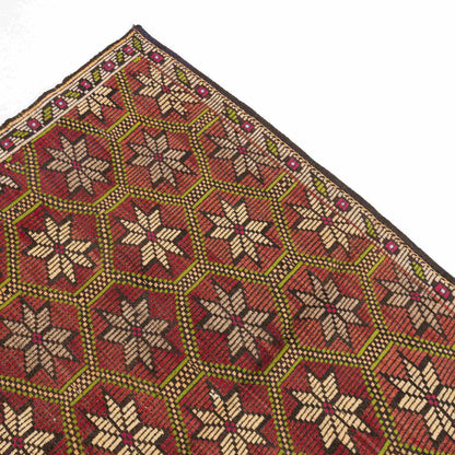 Handmade Cicim Kilim Wool On Wool Oriental Unique 176 X 317 Cm - 5' 10'' X 10' 5'' Red C014 ER12