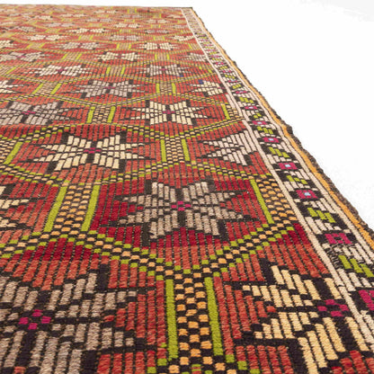 Handmade Cicim Kilim Wool On Wool Oriental Unique 176 X 317 Cm - 5' 10'' X 10' 5'' Red C014 ER12