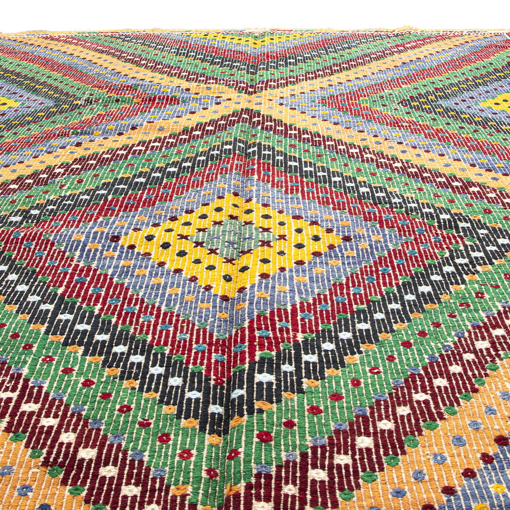 Oriental Kilim Cicim Handmade Wool On Wool 188 X 298 Cm - 6' 3'' X 9' 10'' Gren C001 ER12