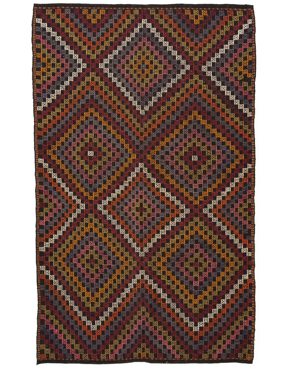 Oriental Kilim Cicim Handmade Wool On Wool 194 X 308 Cm - 6' 5'' X 10' 2'' Multicolor C016 ER23