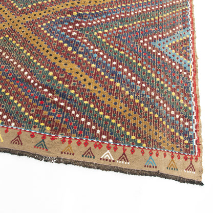 Tejido a mano Cicim Kilim Lana sobre lana Oriental Único 198 X 275 Cm - 6' 6'' X 9' 1'' m2: 5,445