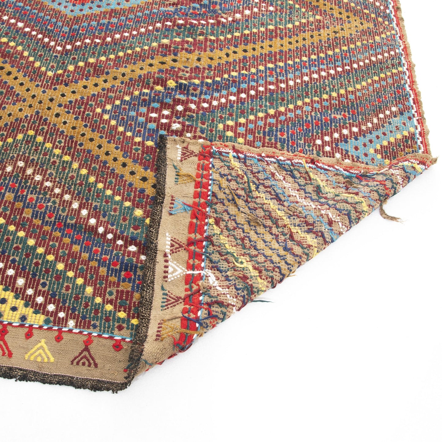 Oriental Kilim Cicim Handmade Wool On Wool 198 X 275 Cm - 6' 6'' X 9' 1'' Multicolor C016 ER12