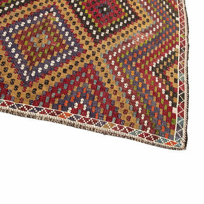 Handmade Cicim Kilim Wool On Wool Oriental Unique 203 X 372 Cm - 6' 8'' X 12' 3'' Multicolor C016 ER34