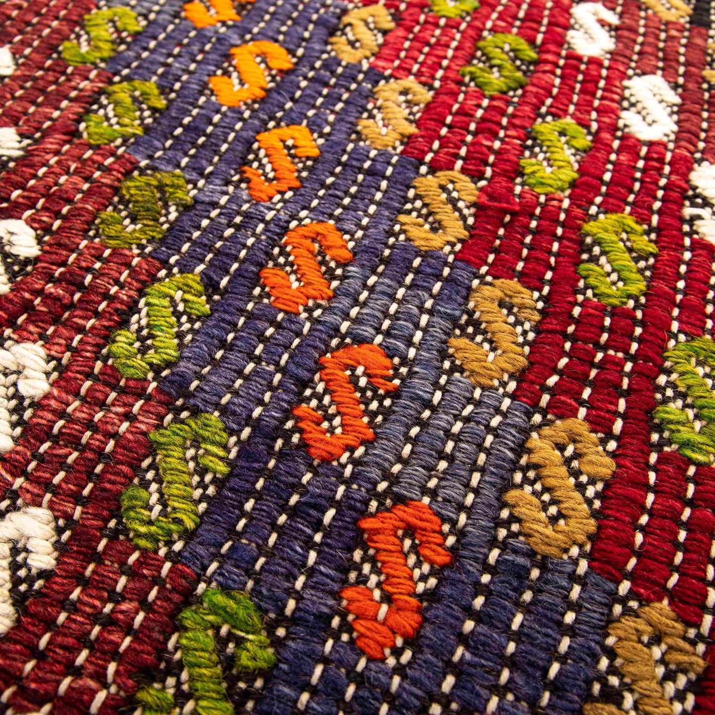 Handmade Cicim Kilim Wool On Wool Oriental Unique 203 X 372 Cm - 6' 8'' X 12' 3'' Multicolor C016 ER34