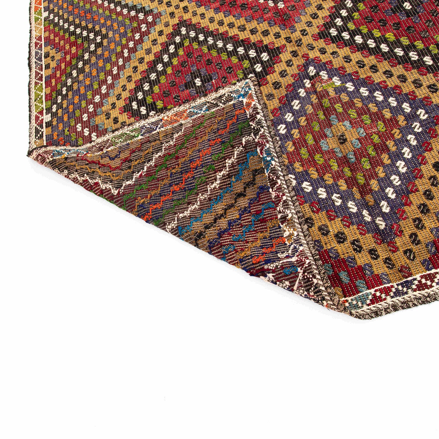 Handmade Cicim Kilim Wool On Wool Oriental Unique 203 X 372 Cm - 6' 8'' X 12' 3'' Multicolor C016 ER34