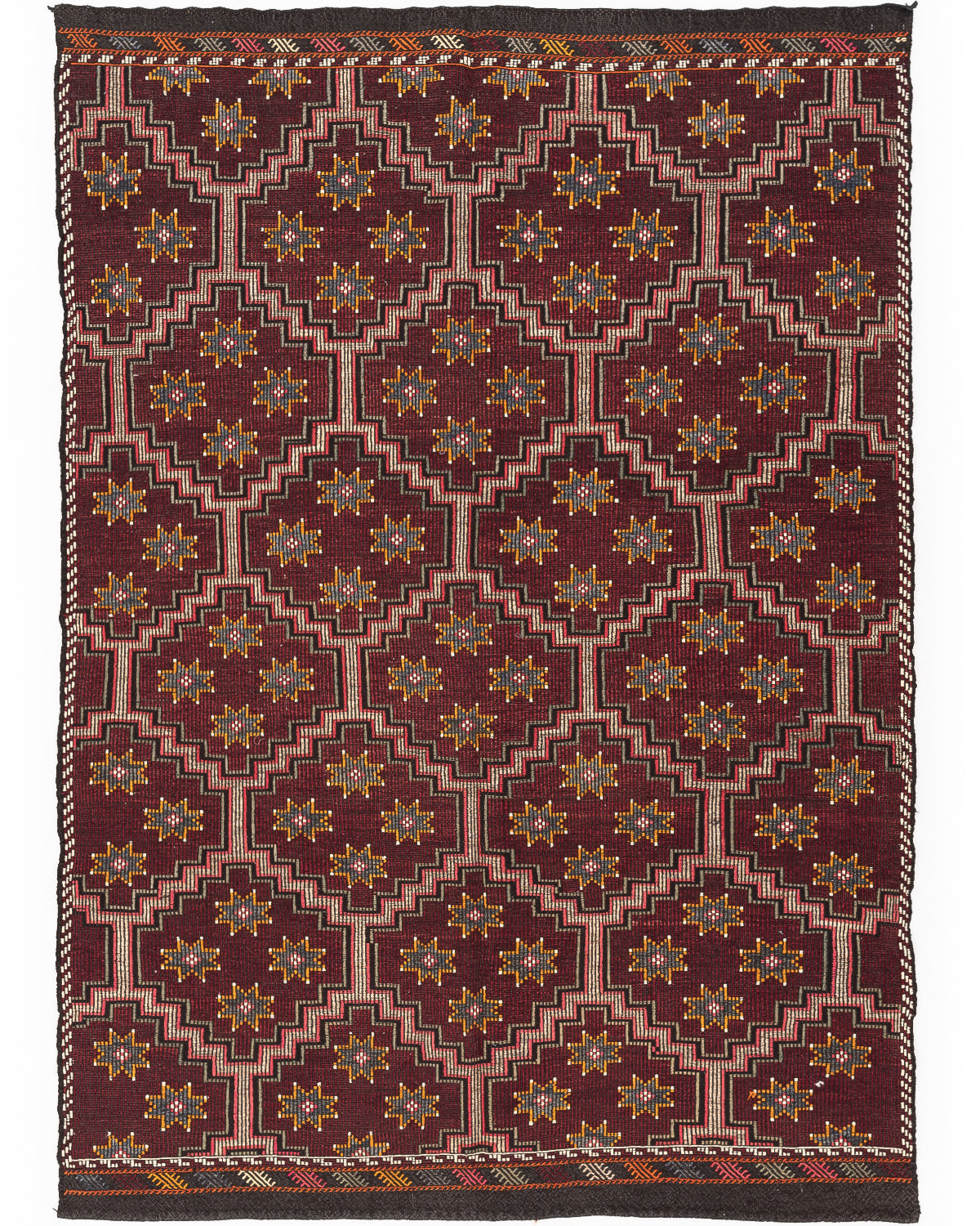 Kilim Tejido A Mano Cicim Lana Sobre Lana Original Oriental Auténtico 208 X 292 Cm - 6' 10'' X 9' 7'' m2: 6,0736