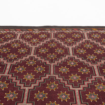 Oriental Kilim Cicim Handmade Wool On Wool 208 X 292 Cm - 6' 10'' X 9' 7'' Burgundy C021 ER23