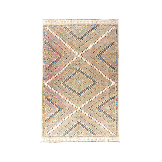 Oriental Kilim Cicim Handmade Wool On Wool 227 X 350 Cm - 7' 6'' X 11' 6'' Sand C007 ER23