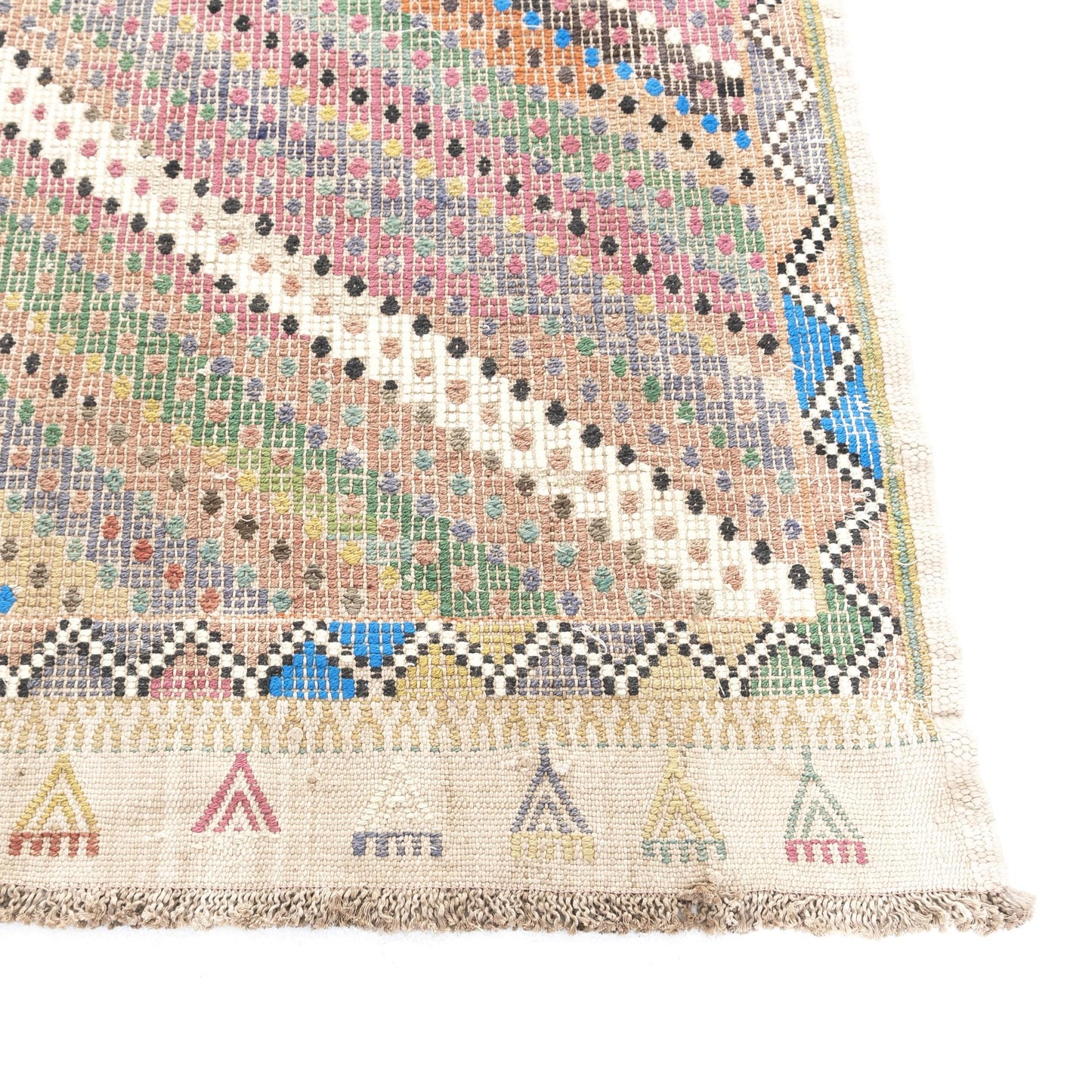 Oriental Kilim Cicim Handmade Wool On Wool 227 X 350 Cm - 7' 6'' X 11' 6'' Sand C007 ER23