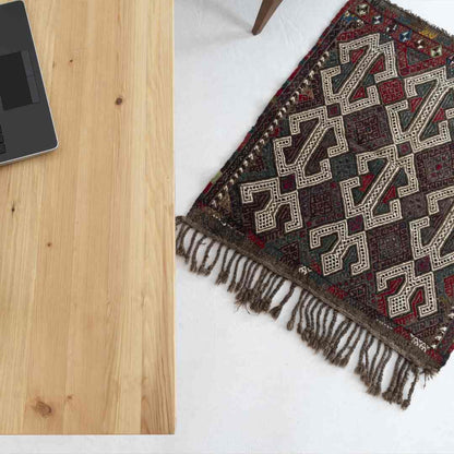 Oriental Kilim Cicim Handmade Wool On Wool 92 x 111 Cm - 3' 1'' x 3' 8'' Brown C005 ER01