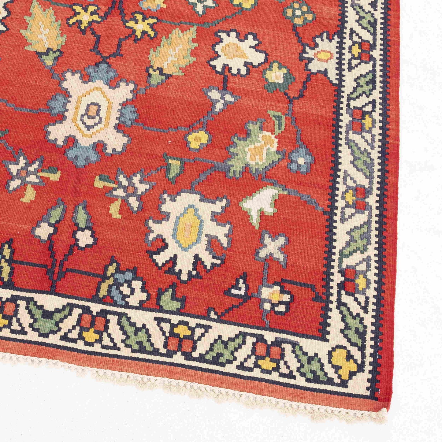 Auténtico Kilim Gocmen Lana hecha a mano sobre lana 123 X 178 Cm - 4' 1'' X 5' 11'' Rojo C014 ER01