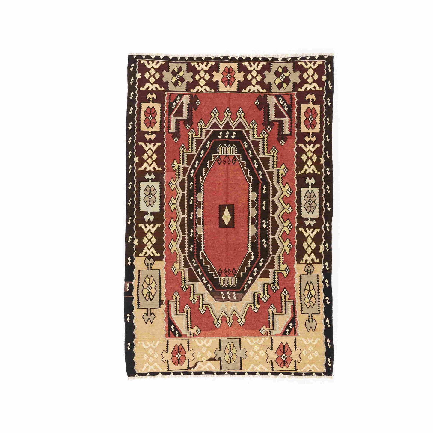 Authentic Kilim Gocmen Handmade Wool On Wool 150 X 234 Cm - 5' X 7' 9'' ER12