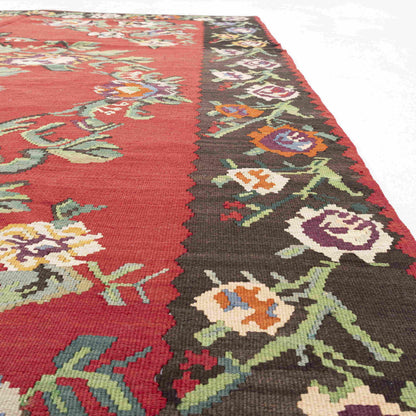 Gocmen Handmade Kilim Wool On Wool 238 X 290 Cm - 7' 10'' X 9' 7'' Red C014 ER23