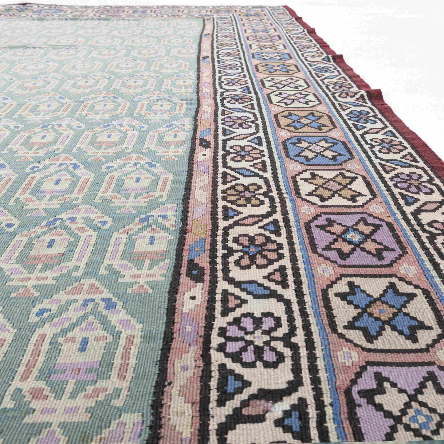 Kilim Gocmen Handmade Wool On Wool 256 X 277 Cm - 8' 5'' X 9' 2'' Green C015 ER23