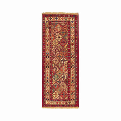 Oriental Kilim Rahrah Handmade Wool On Wool 80 X 197 Cm - 2' 7'' X 6' 6'' Red C014