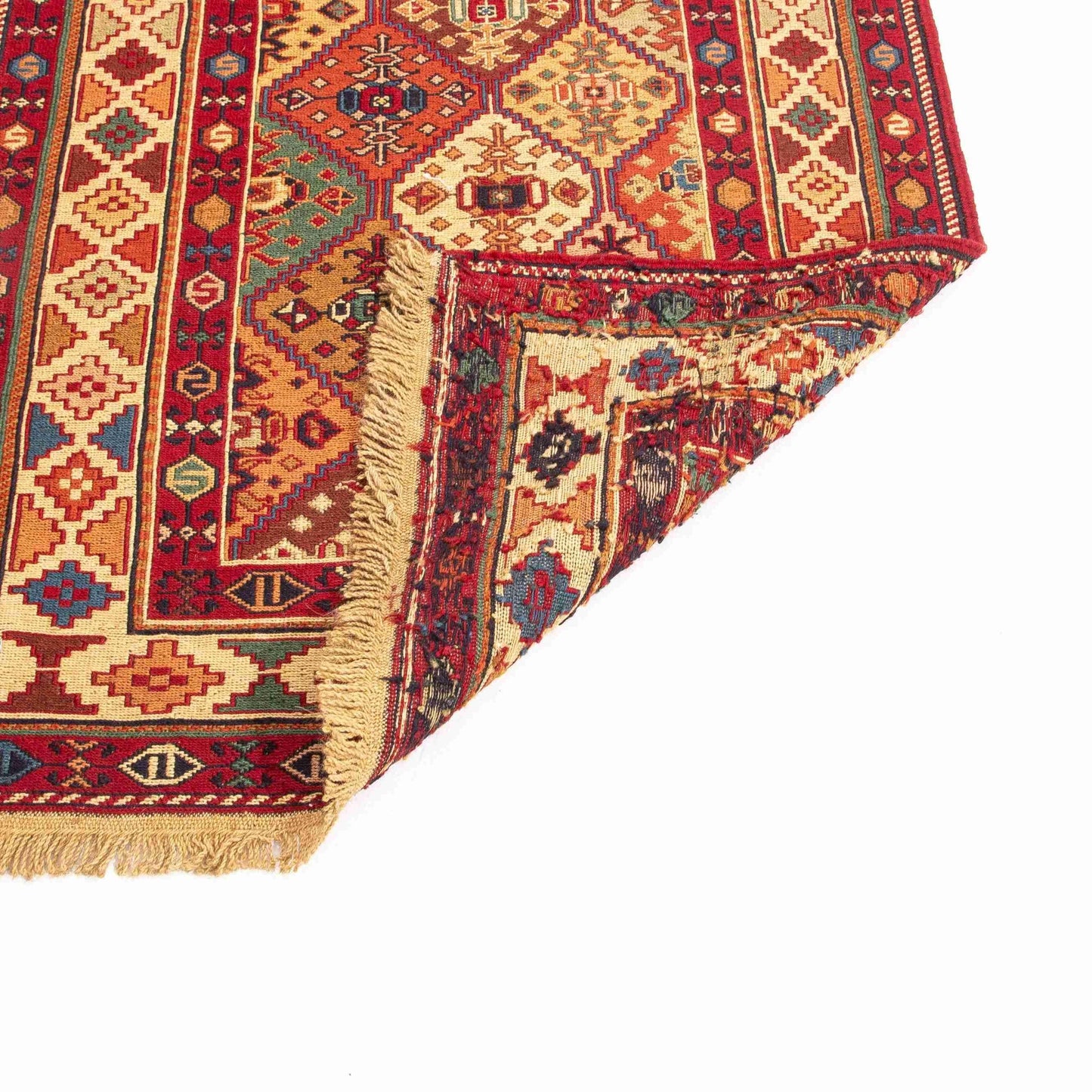 Oriental Kilim Rahrah Handmade Wool On Wool 80 X 197 Cm - 2' 7'' X 6' 6'' Red C014