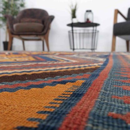 Oriental Kilim Shıraz Handmade Wool On Wool 157 x 235 Cm - 5' 2'' x 7' 9'' Orange C011 ER12