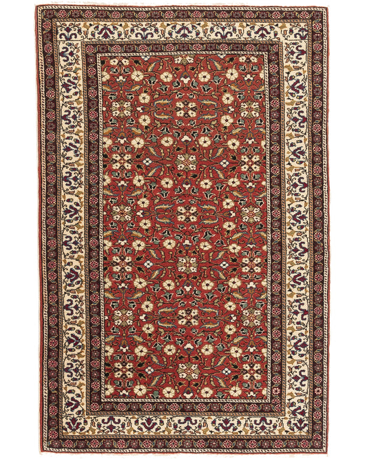 Oriental Rug Anatolian Hand Knotted Wool On Cotton 117 X 181 Cm - 3' 11'' X 6' Orange C011 ER01