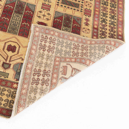 Oriental Rug Anatolian Hand Knotted Wool On Cotton 128 X 202 Cm - 4' 3'' X 6' 8'' Sand C007 ER01