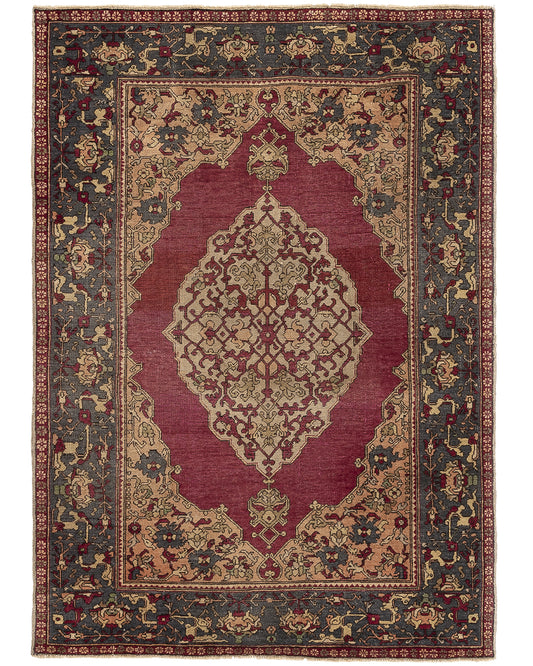 Oriental Rug Anatolian Hand Knotted Wool On Cotton 132 X 185 Cm - 4' 4'' X 6' 1'' Red C014 ER01