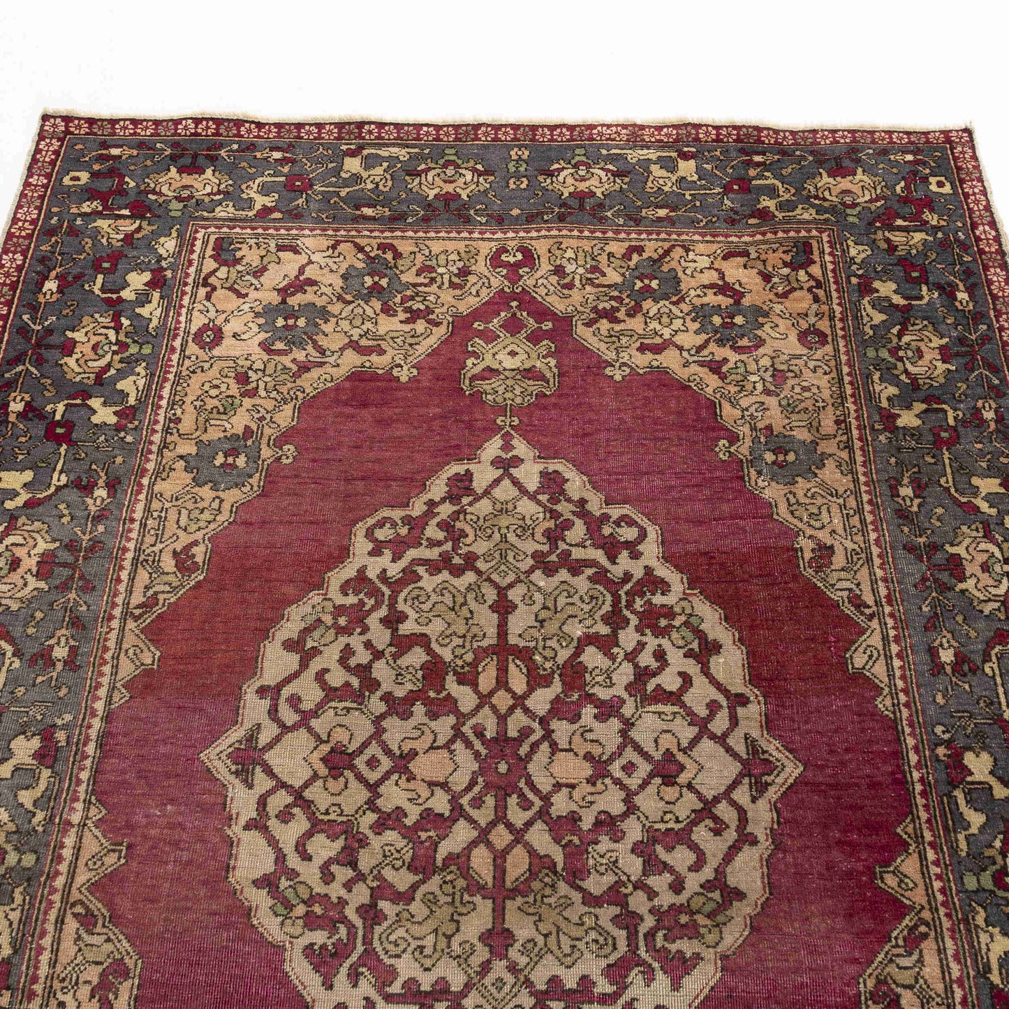 Oriental Rug Anatolian Hand Knotted Wool On Cotton 132 X 185 Cm - 4' 4'' X 6' 1'' Red C014 ER01