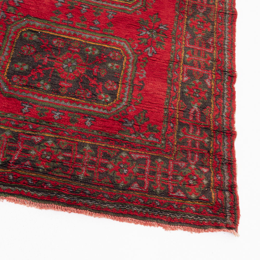 Oriental Rug Anatolian Hand Knotted Wool On Cotton 138 X 338 Cm - 4' 7'' X 11' 2'' Burgundy C021 ER12