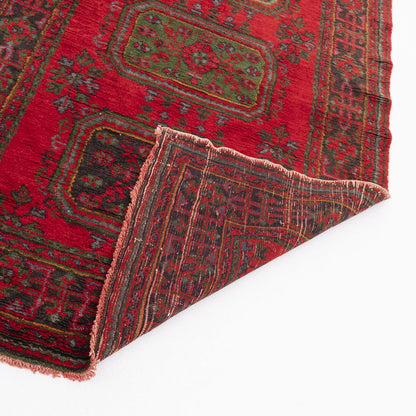 Oriental Rug Anatolian Hand Knotted Wool On Cotton 138 X 338 Cm - 4' 7'' X 11' 2'' Burgundy C021 ER12