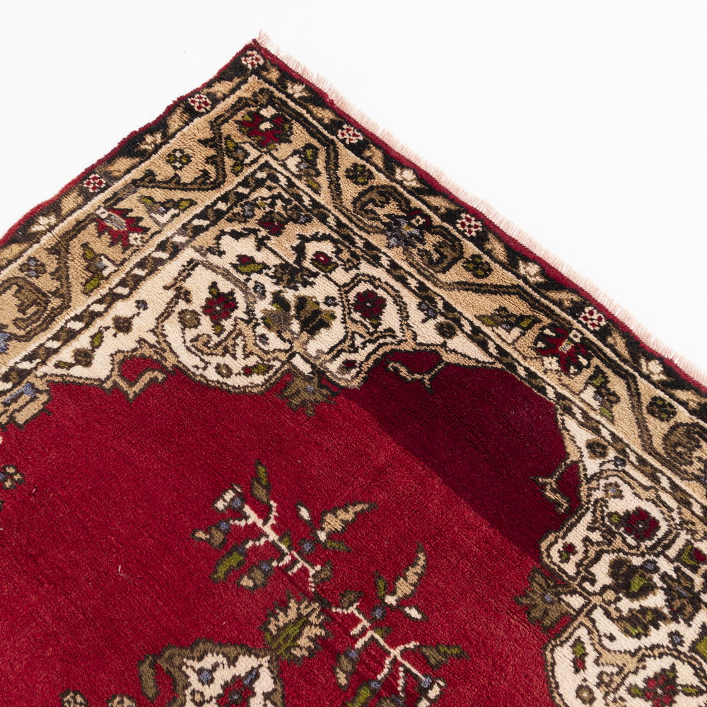 Oriental Rug Anatolian Hand Knotted Wool On Cotton 142 X 282 Cm - 4' 8'' X 9' 4'' Red C014 ER12