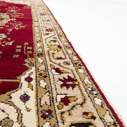 Oriental Rug Anatolian Hand Knotted Wool On Cotton 148 X 297 Cm - 4' 11'' X 9' 9'' Burgundy C021 ER12