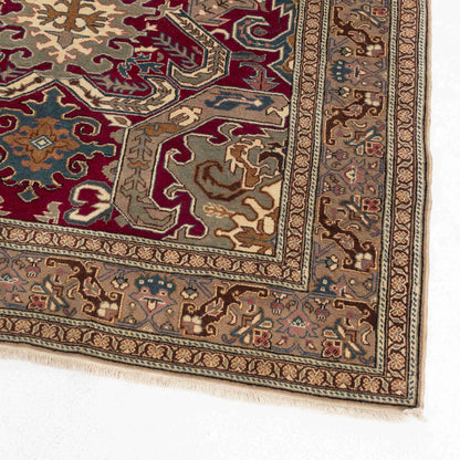 Oriental Rug Anatolian Hand Knotted Wool On Cotton 150 X 220 Cm - 5' X 7' 3'' Burgundy C021 ER12