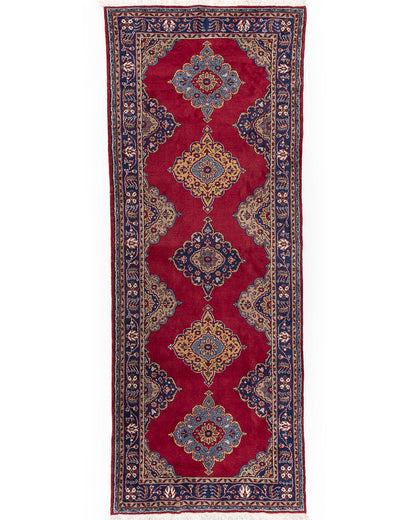 Oriental Rug Anatolian Hand Knotted Wool On Cotton 150 X 380 Cm - 5' X 12' 6'' Red C014 ER12