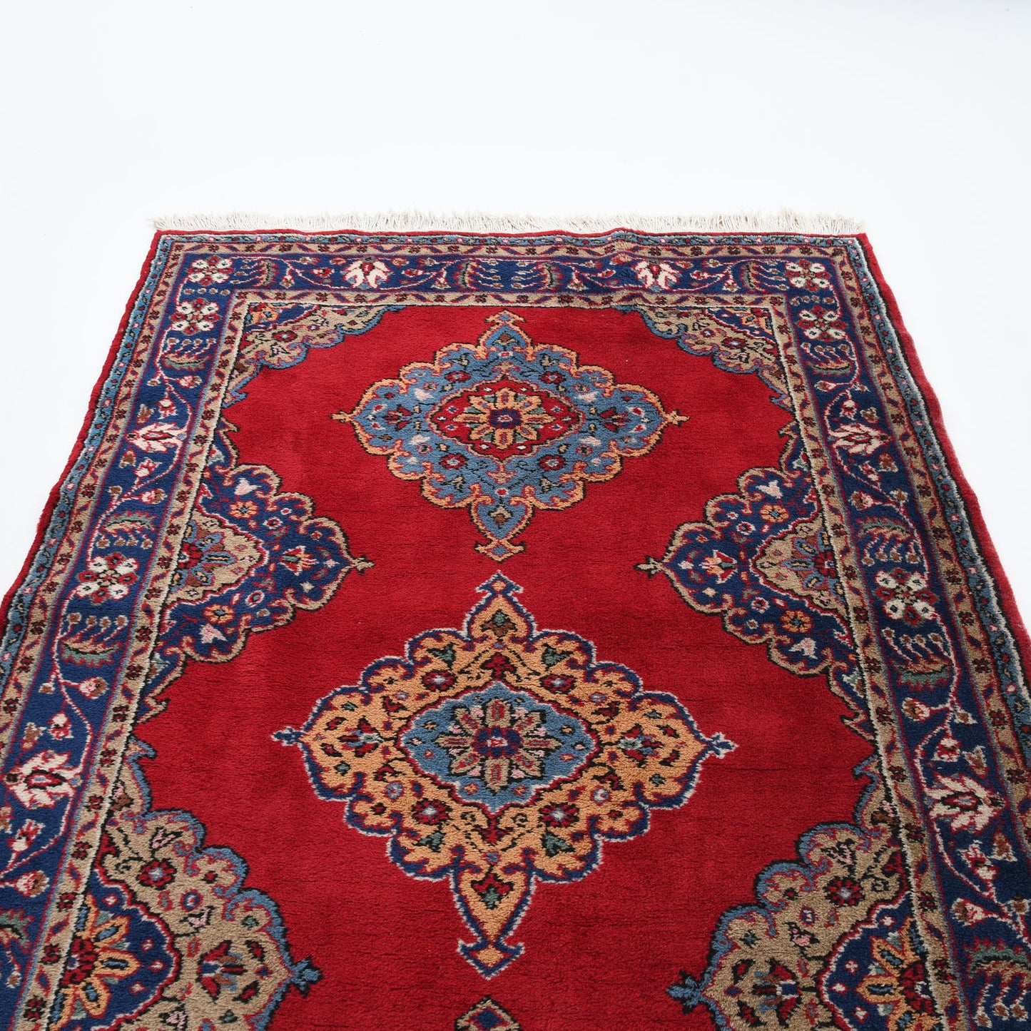 Oriental Rug Anatolian Hand Knotted Wool On Cotton 150 X 380 Cm - 5' X 12' 6'' Red C014 ER12