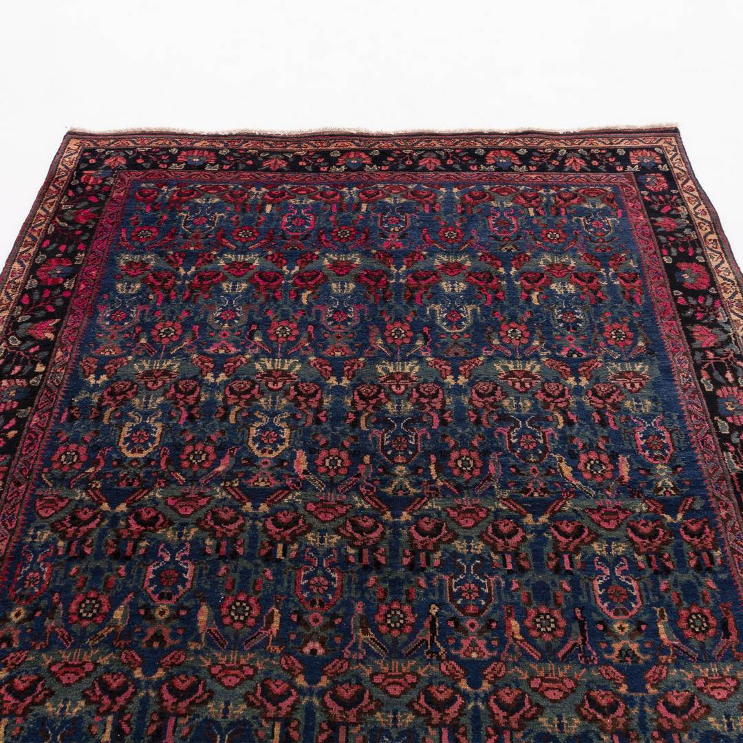 Oriental Rug Anatolian Hand Knotted Wool On Cotton 162 X 244 Cm - 5' 4'' X 8' 1'' Navy Blue C012 ER12