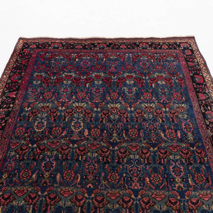 Oriental Rug Anatolian Hand Knotted Wool On Cotton 162 X 244 Cm - 5' 4'' X 8' 1'' Navy Blue C012 ER12