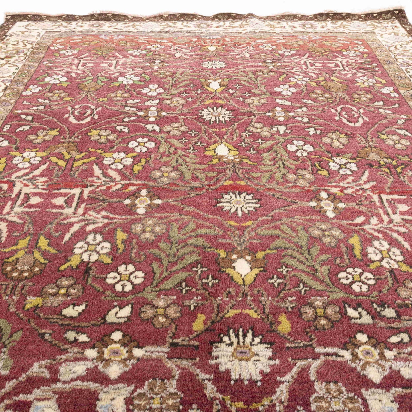 Oriental Rug Anatolian Hand Knotted Wool On Cotton 166 X 215 Cm - 5' 6'' X 7' 1'' Burgundy C021 ER12