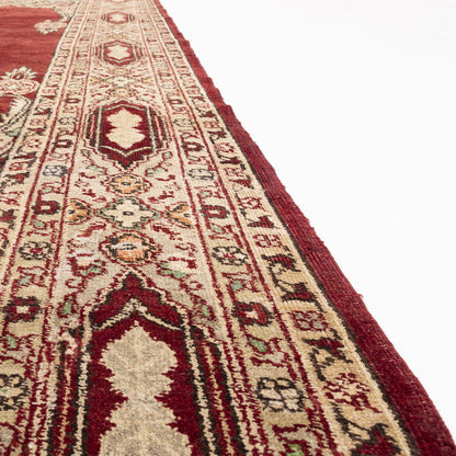 Oriental Rug Anatolian Hand Knotted Wool On Cotton 212 X 376 Cm - 7' X 12' 5'' Red C014 ER23