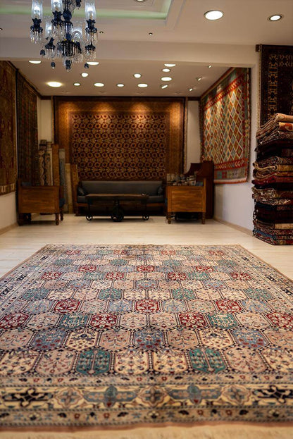 Oriental Rug Anatolian Hand Knotted Wool On Cotton 245 X 306 Cm - 8' 1'' X 10' 1'' Multicolor C016 ER23